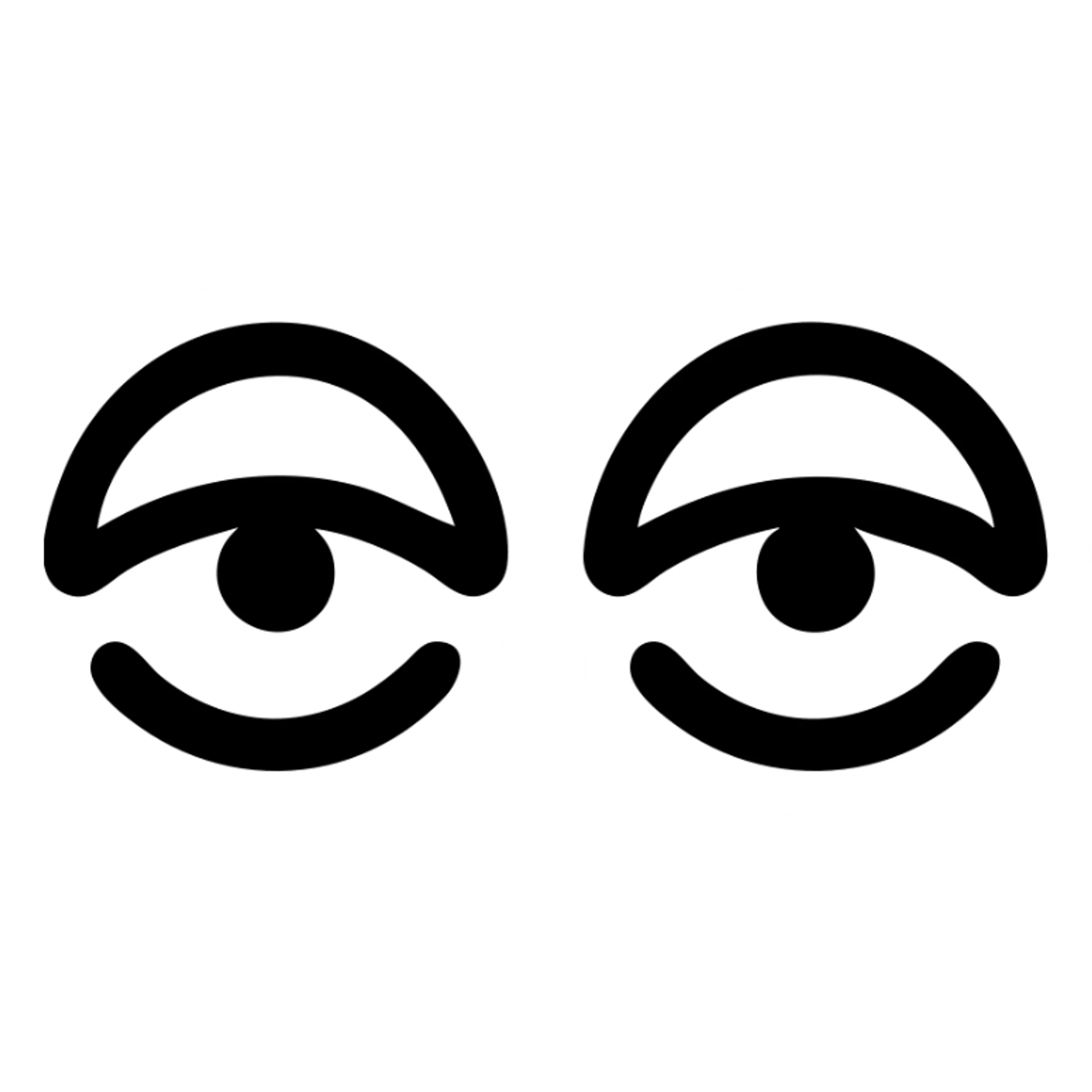 a pair of eyes showing happiness, icon style sticker