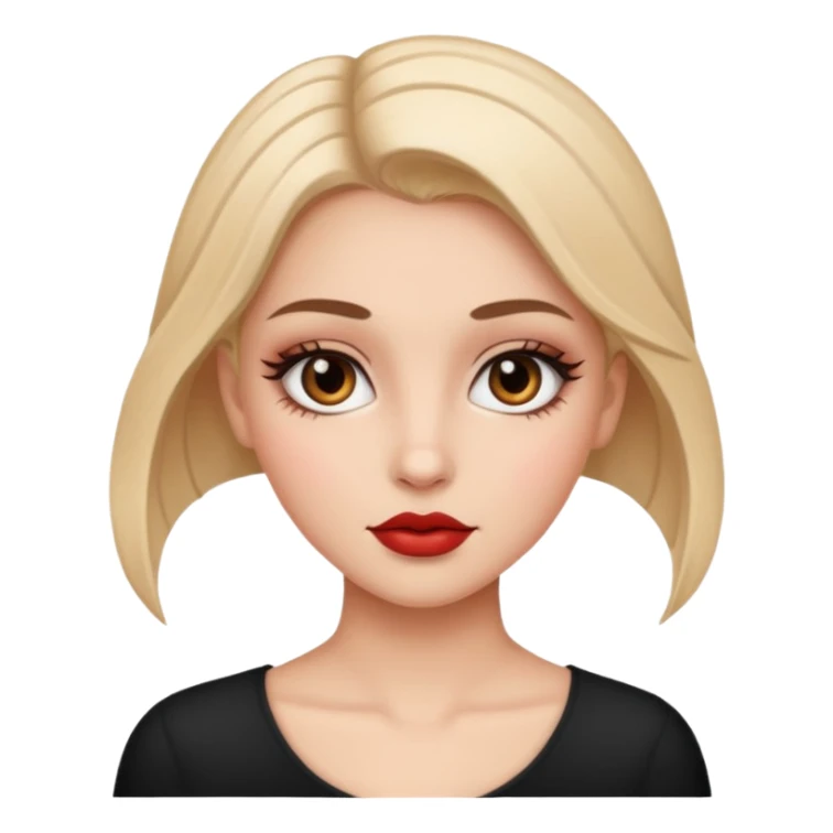 The girl is wearing makeup sticker