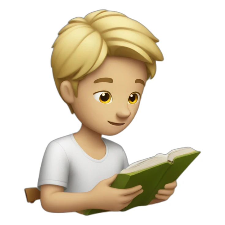 white boy reads a book sticker