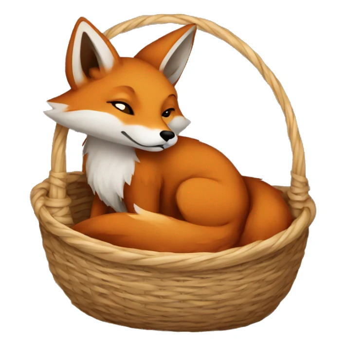 Fox curled up in a basket dark academia sticker