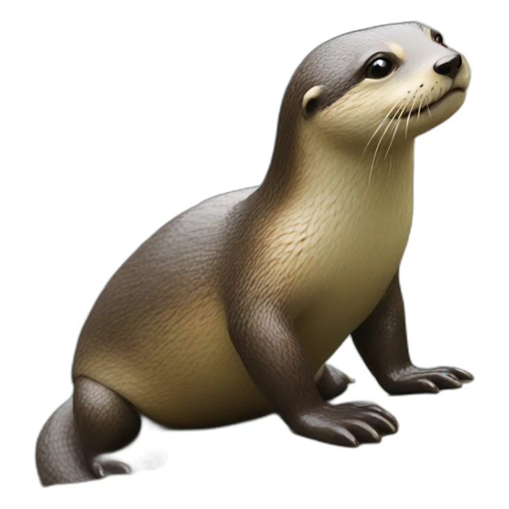 un loutre sur une tortue sticker