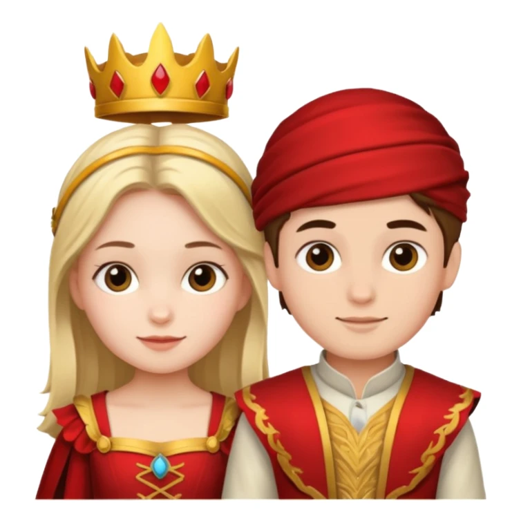 crie uma imagem com duas crianças fantasiadas brincando, um menino e uma menina, descontraidos sticker