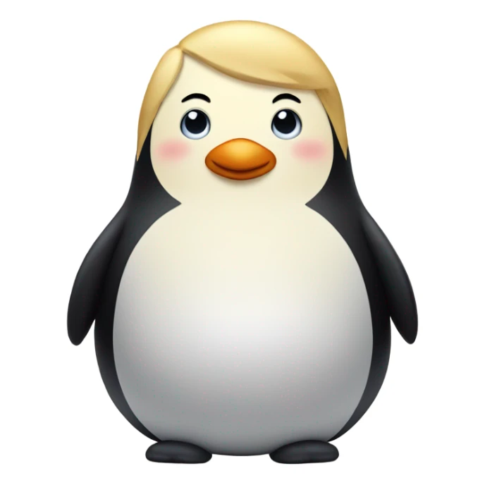 Fat penguin with blonde hair sticker