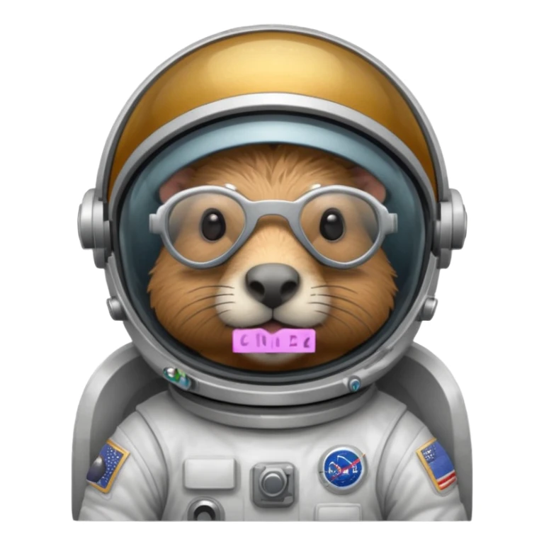 capypara wearing glasses in astronaut helmet sticker