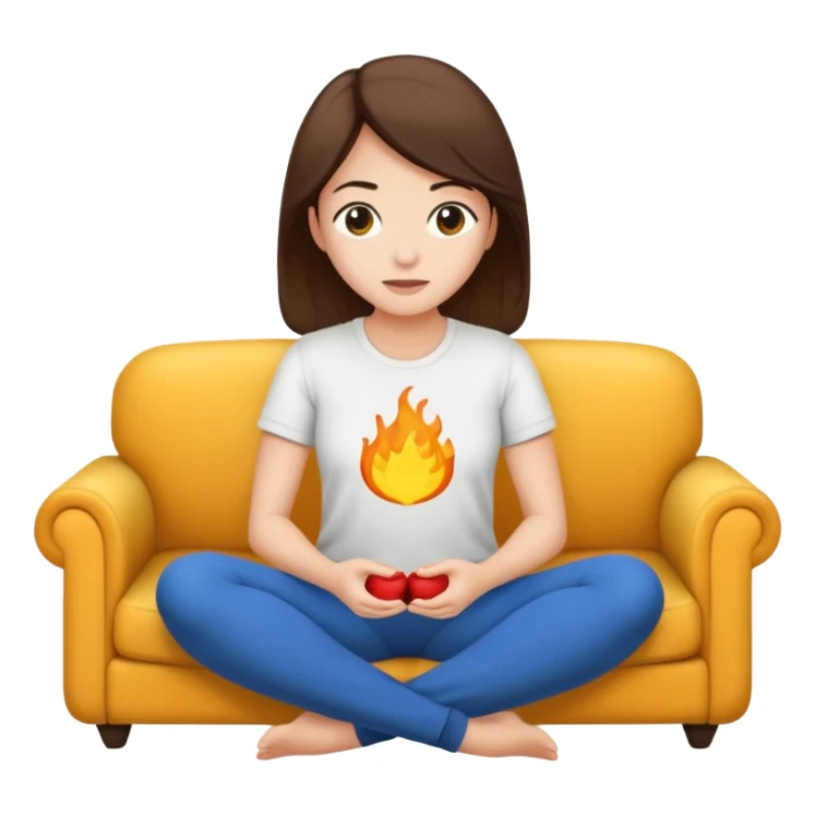 Uma mulher deitada no sofá assistindo dorama sticker