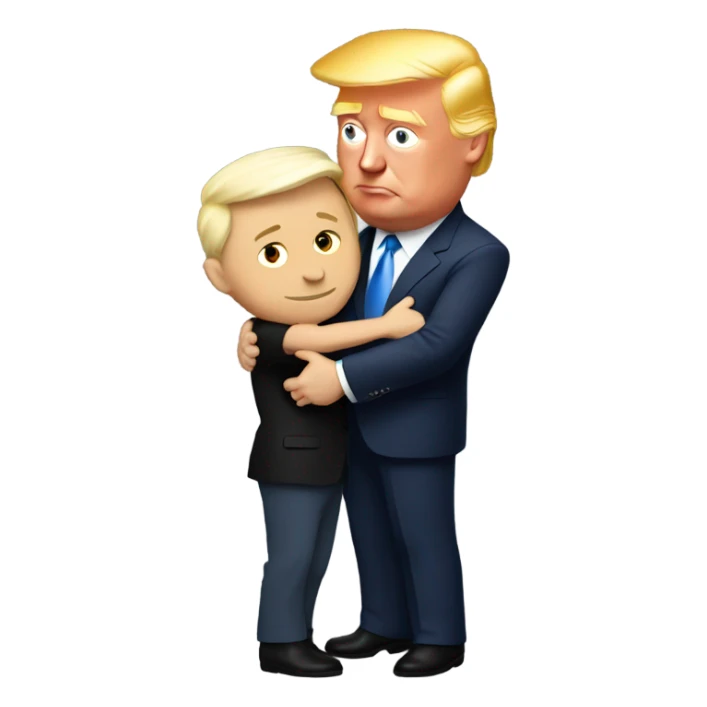 trump and elon hugging sticker