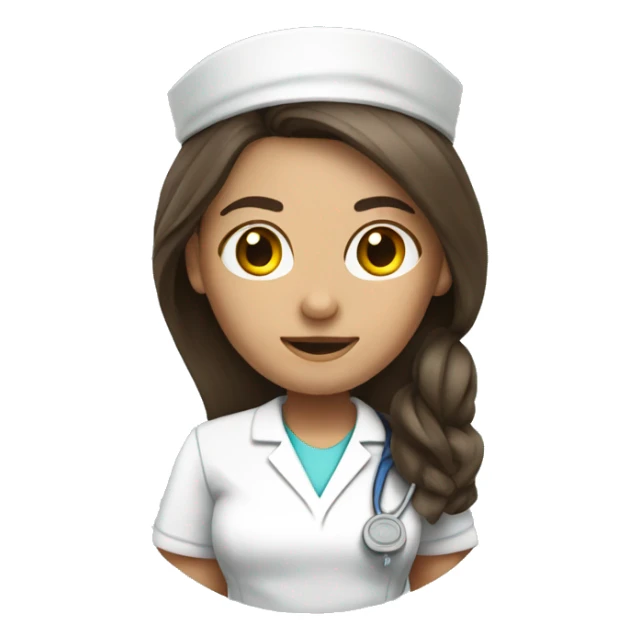 Brunette Female nurse long hair playing tennis sticker