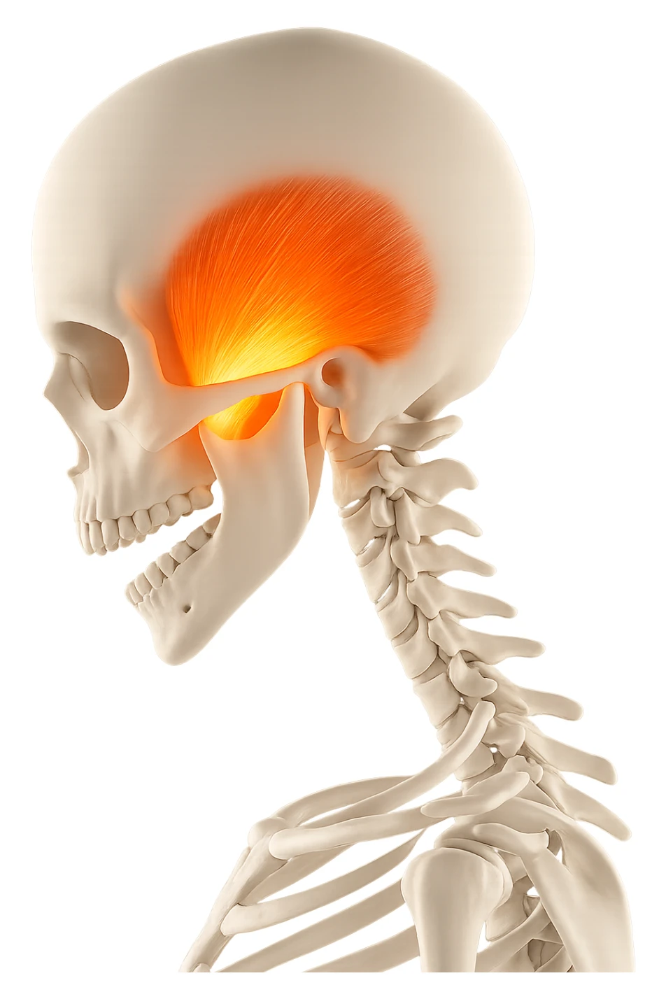 focus su muscolo temporale illuminato sticker