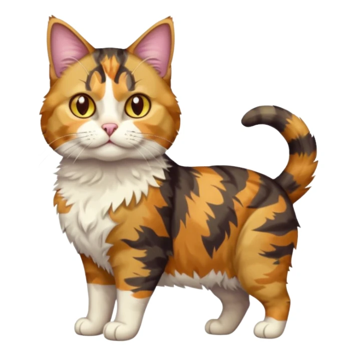 full body colourful light patched calico tabby cat with hazel eyes sticker
