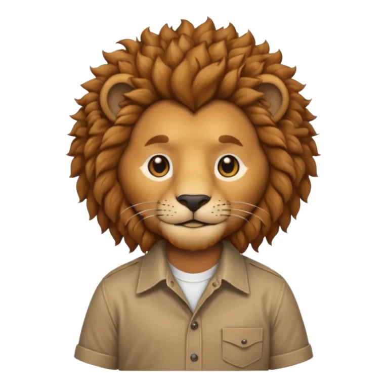 curly lion with shirt sticker