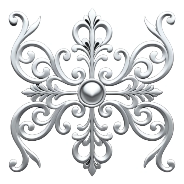 Black and silver filigree page divider, 3D, extremely detailed design sticker