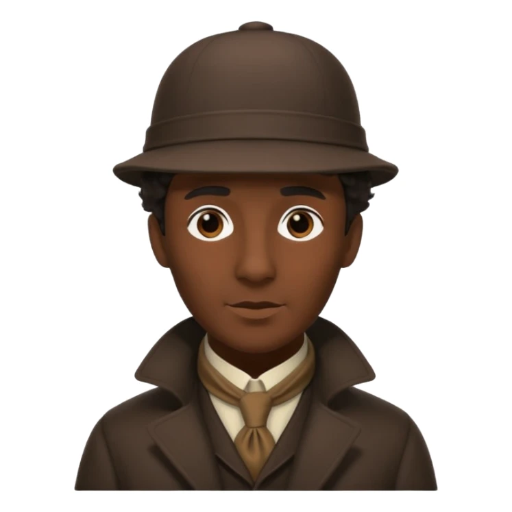 Sherlock Holmes wearing a deerstalker hat in silhouette sticker