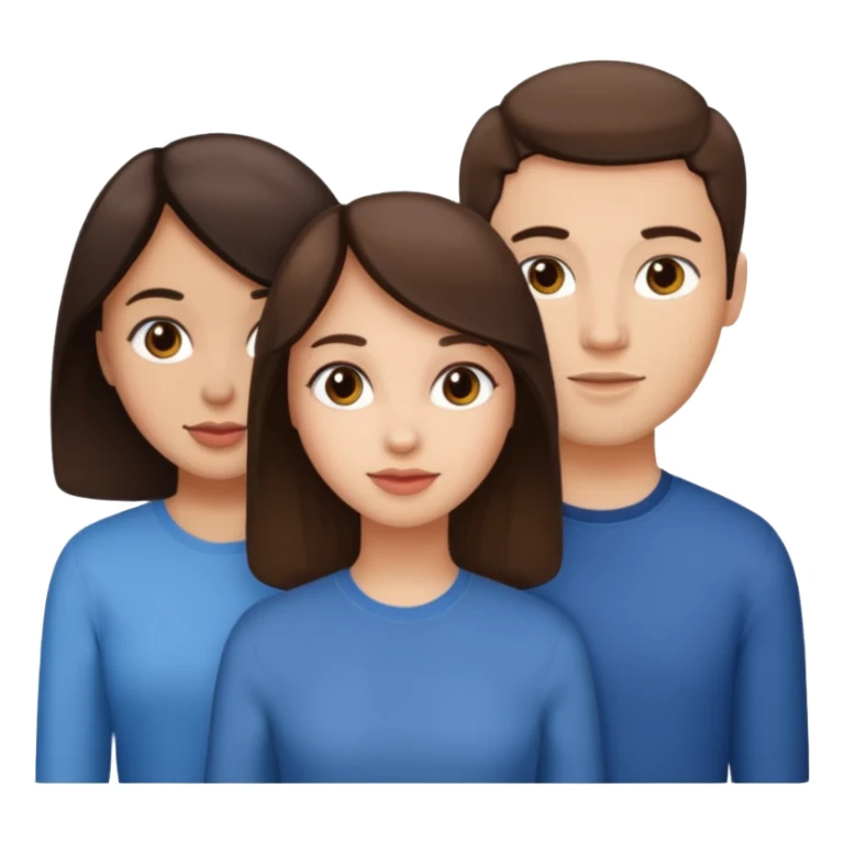 2 girls 1 guy brunettes  sticker