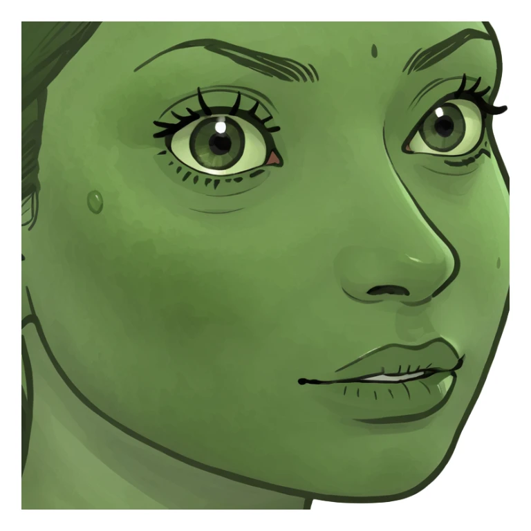 Girl with pimple skin sticker