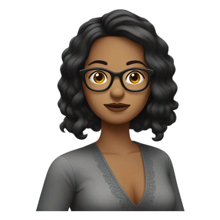 MUJER TRIGUEÑA CON CABELLO NEGRO CORTO Y LENTES  sticker