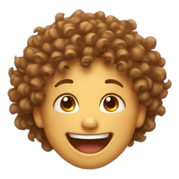 curly hair laughing sticker