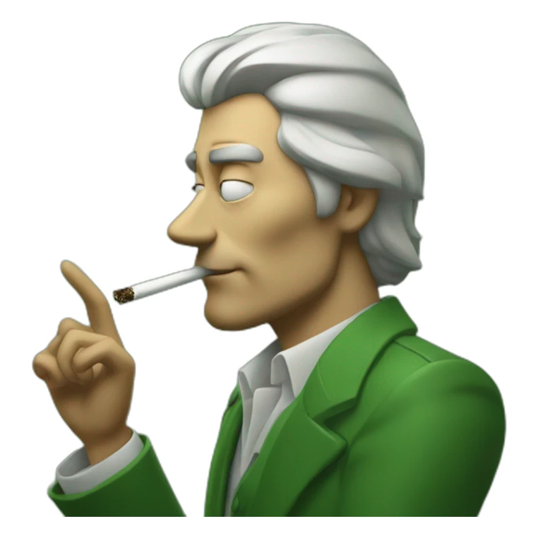 Man Smoking a green cigarette weary tiredeyes sticker
