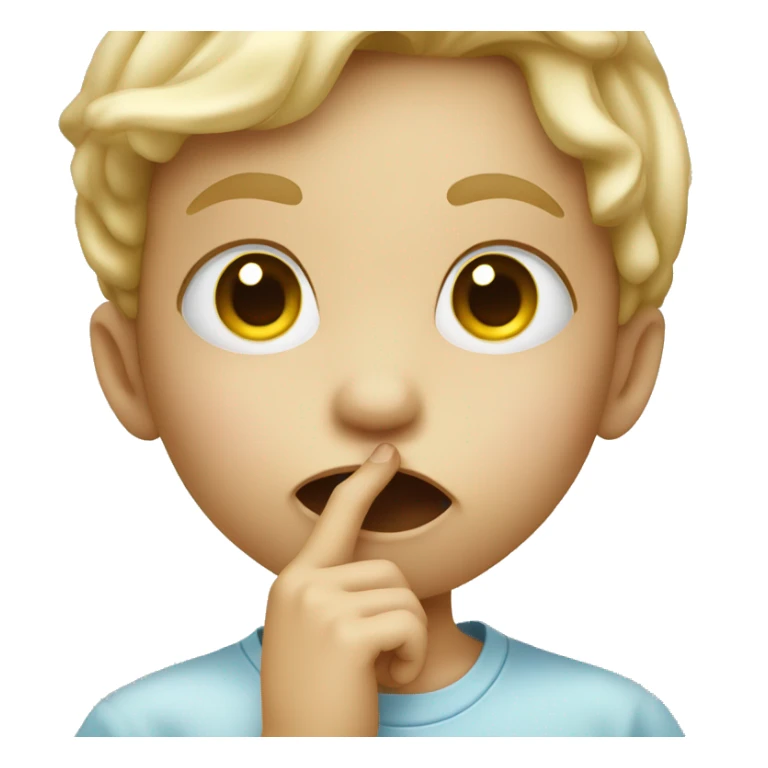 face of a white little kid that doing shush with finger sticker