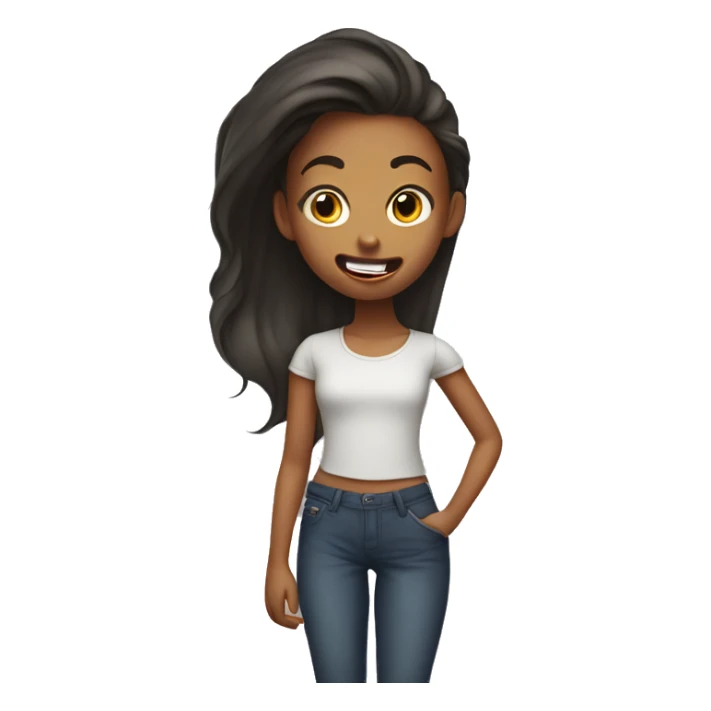 Girl has her tongue out  sticker