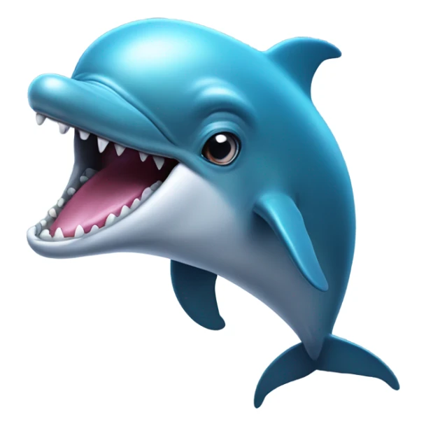 Freaky dolphin emoji with tongue sticker