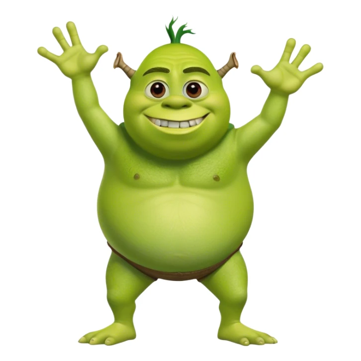 Mike wazowski but with shreks head but Mike still keeps his arms and legs sticker