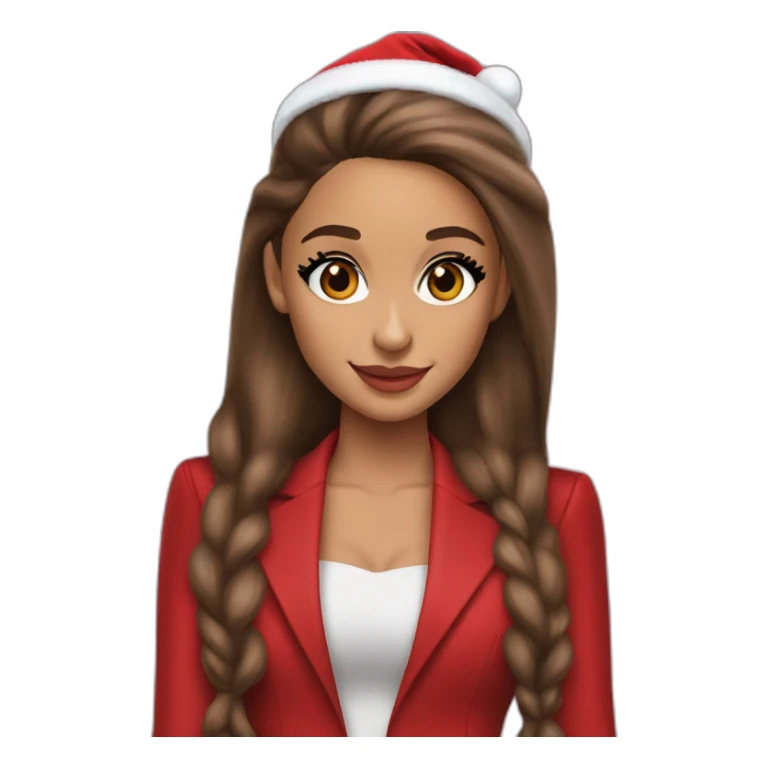 realistic ariana grande wearing a skinny christmas red suit sticker