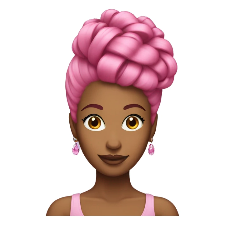 Pink up do hairstyle on African American woman  sticker