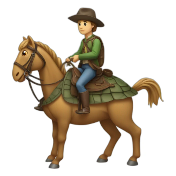 Une tortue sur un cheval sticker