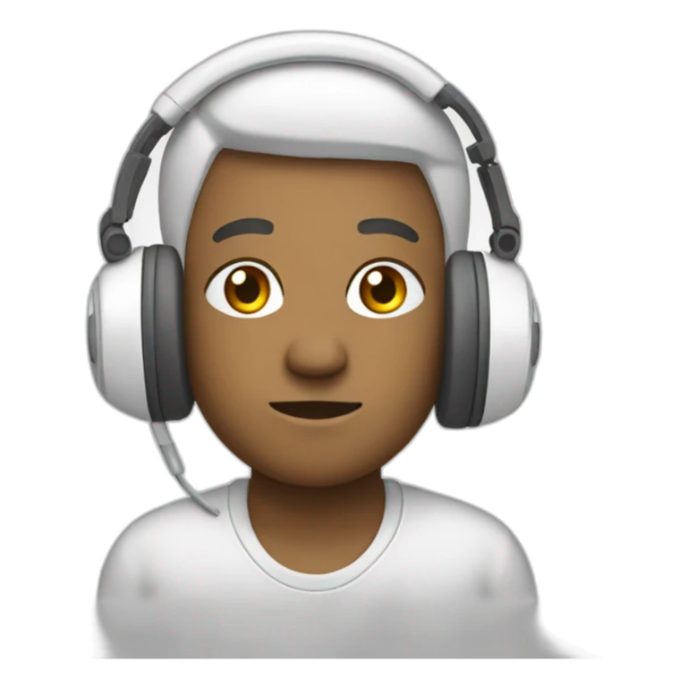 heachache with white headphone sticker