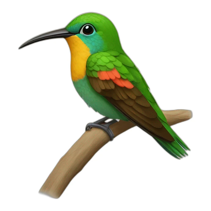 Colibrí en su nido durmiendo  sticker