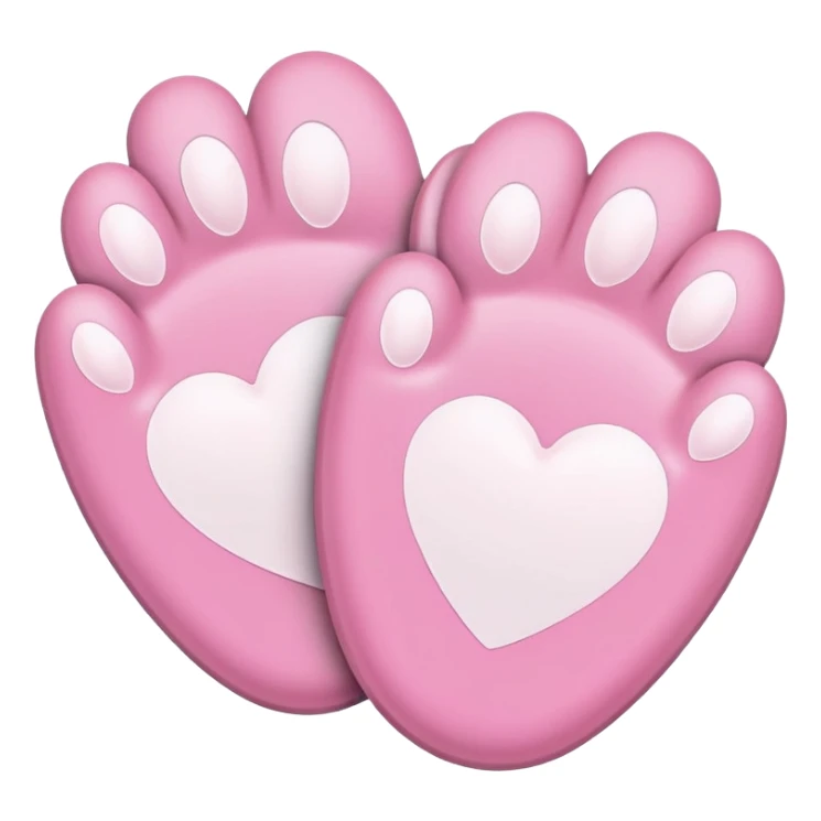 two puppy paws with a white heart on the pad sticker