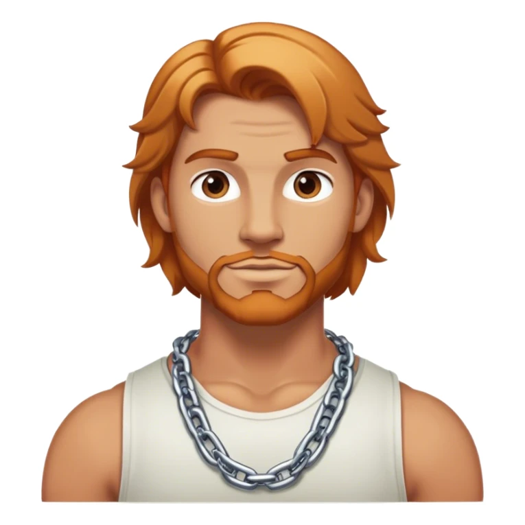 Buff man selfie with thick chain link necklace and reddish blonde hair  sticker
