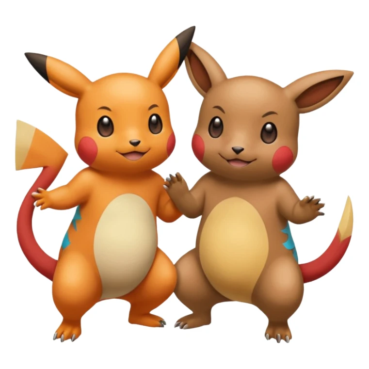 2 friendly pokemans one helping the other get up  sticker