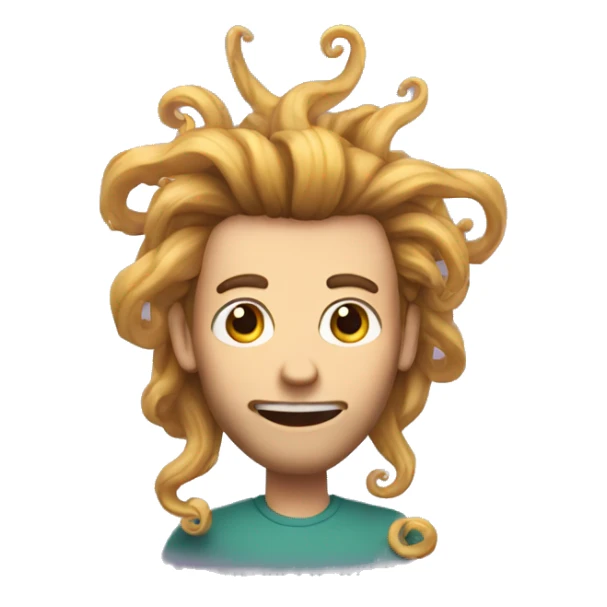 a guy with long, wild and tentacle-ish hair sticker