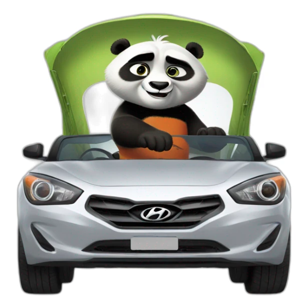 Kung Fu Panda in a Hyundai car sticker
