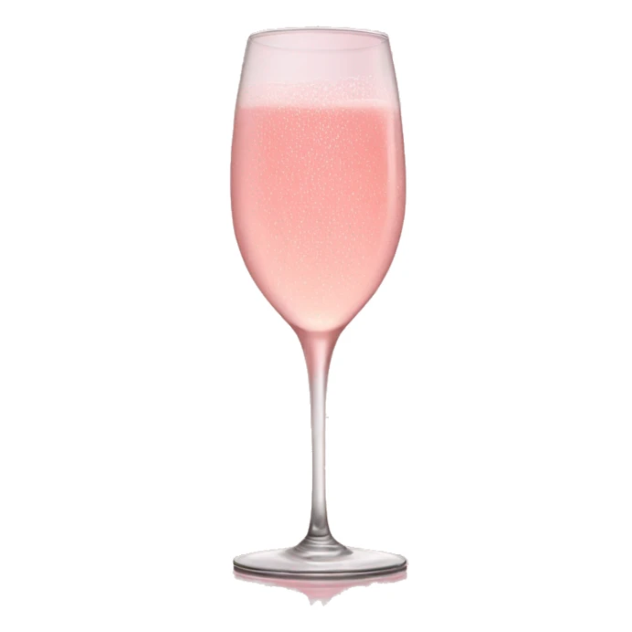 glass of pink champagne on a rose glass sticker
