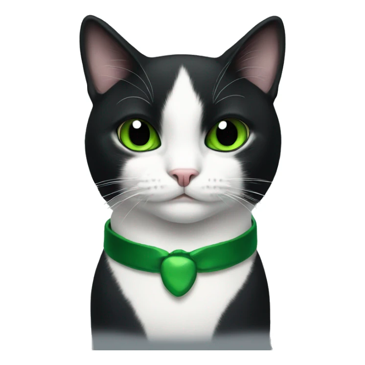 tuxedo cat with black face and green eyes sticker
