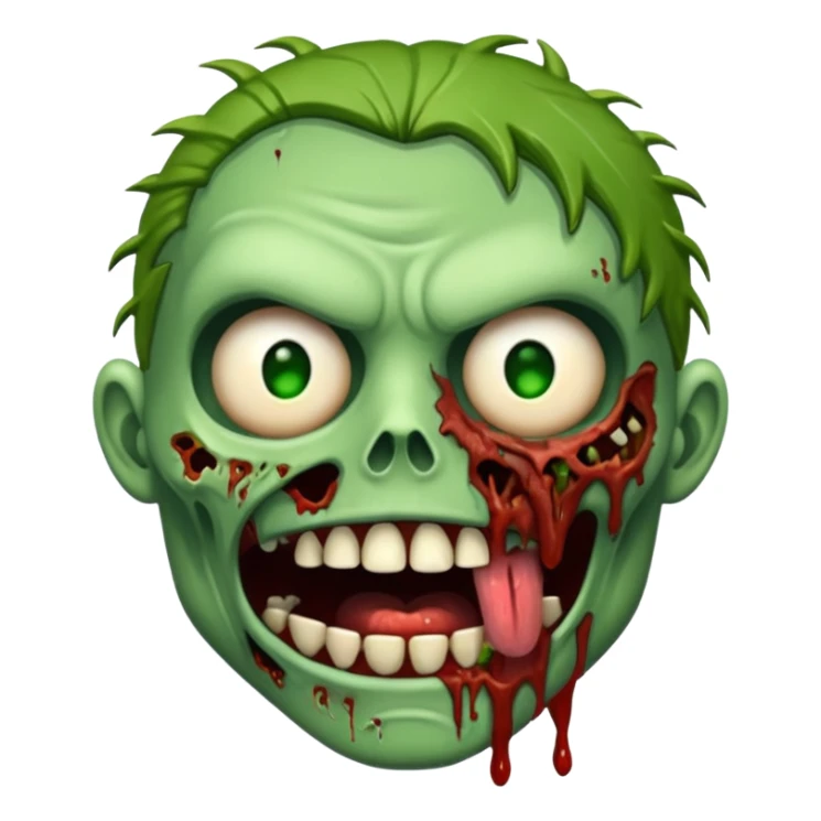 Me faça um emoji de zumbi com a boca rasgada sticker