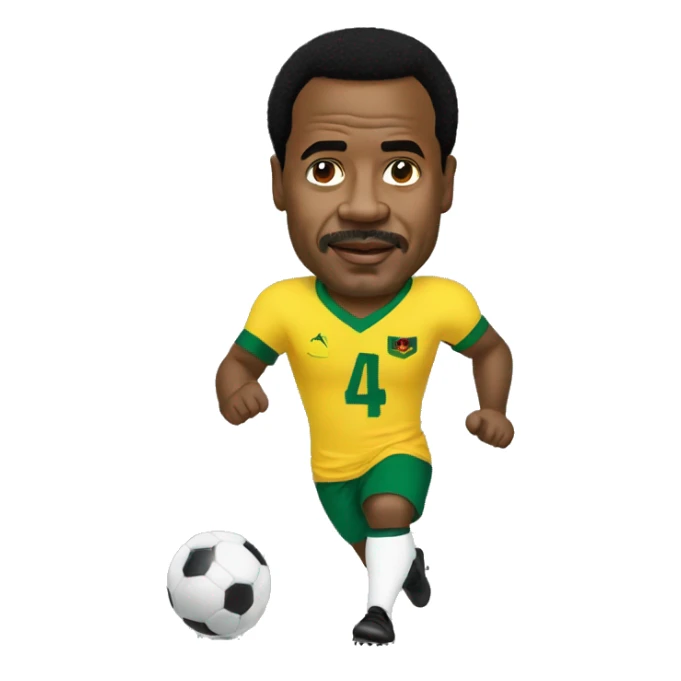 Paul Biya playing football sticker
