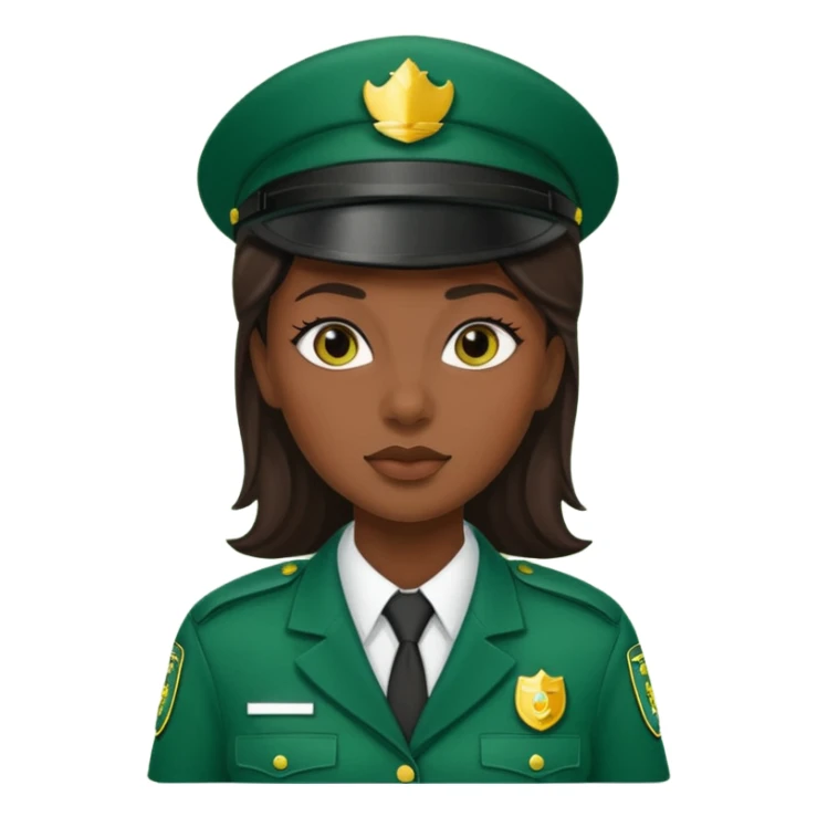 woman Security guard green dress sticker
