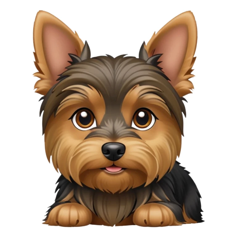 yorkshire terrier dog with small body, tan and black fur, perky ears sticker