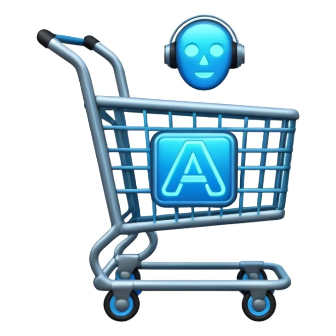 cart with a glowing AI sign sticker