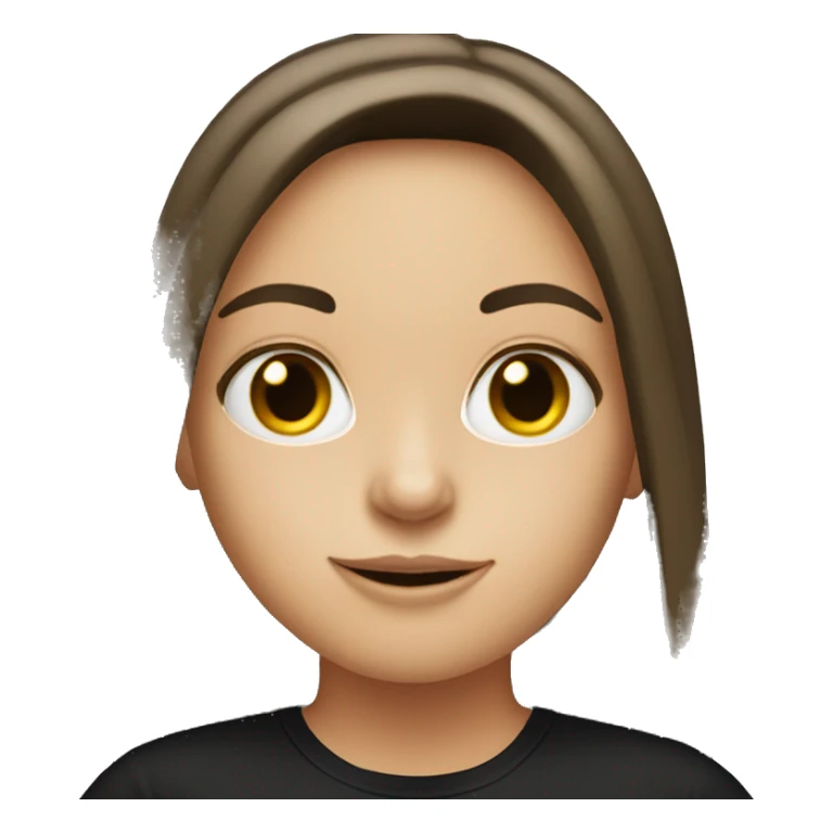 white brunette with black t shirt reflecti sticker