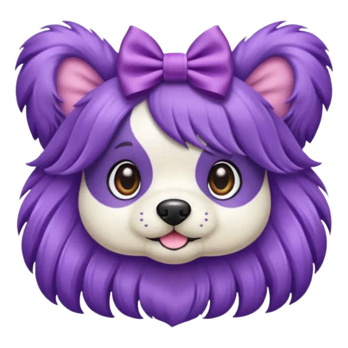 Hair bow on a purple dog sticker