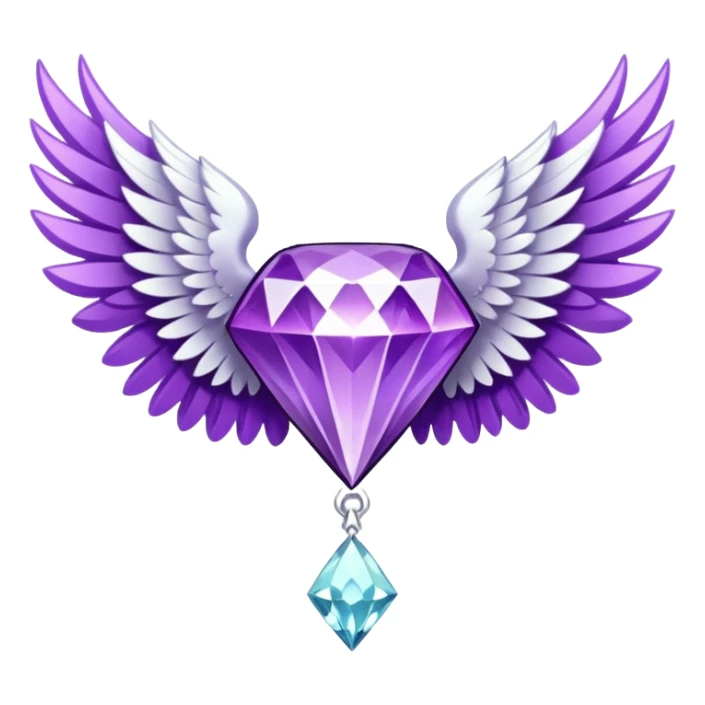 diamond emblem with white wings and purple diamond in the middle sticker