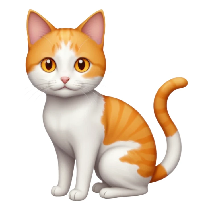 full body small short hair ginger and white cat with orange eyes  sticker