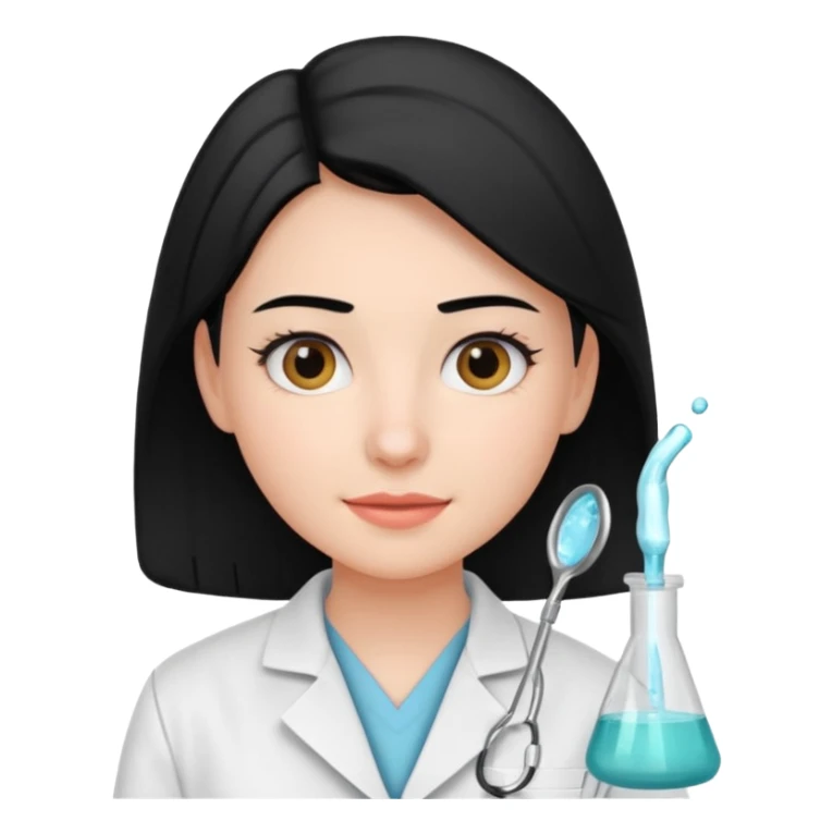 estudiante mujer de odontología con el cabello negro recogido sticker