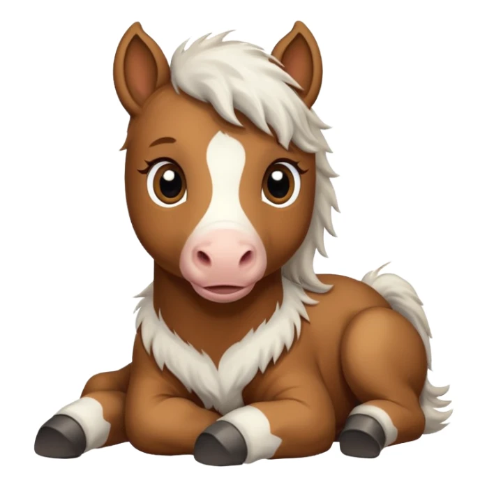 baby horse brown and white  sticker