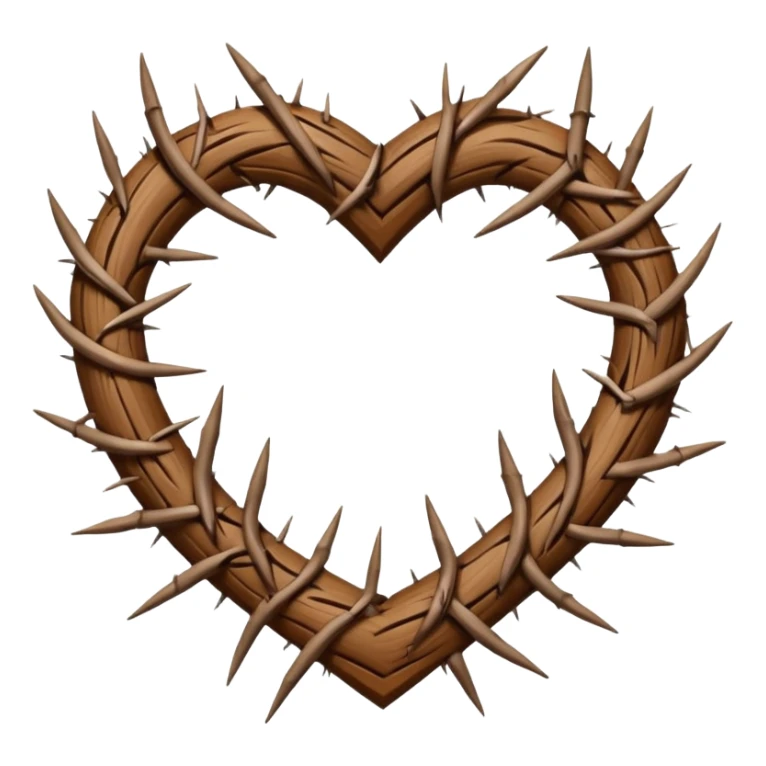 Around the heart  Crown thorns  in horizontal lly  sticker