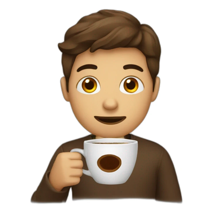Person with coffee  sticker